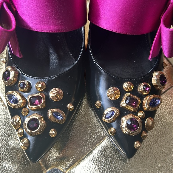 Prada; size:6.5 black leather. - Picture 2 of 6